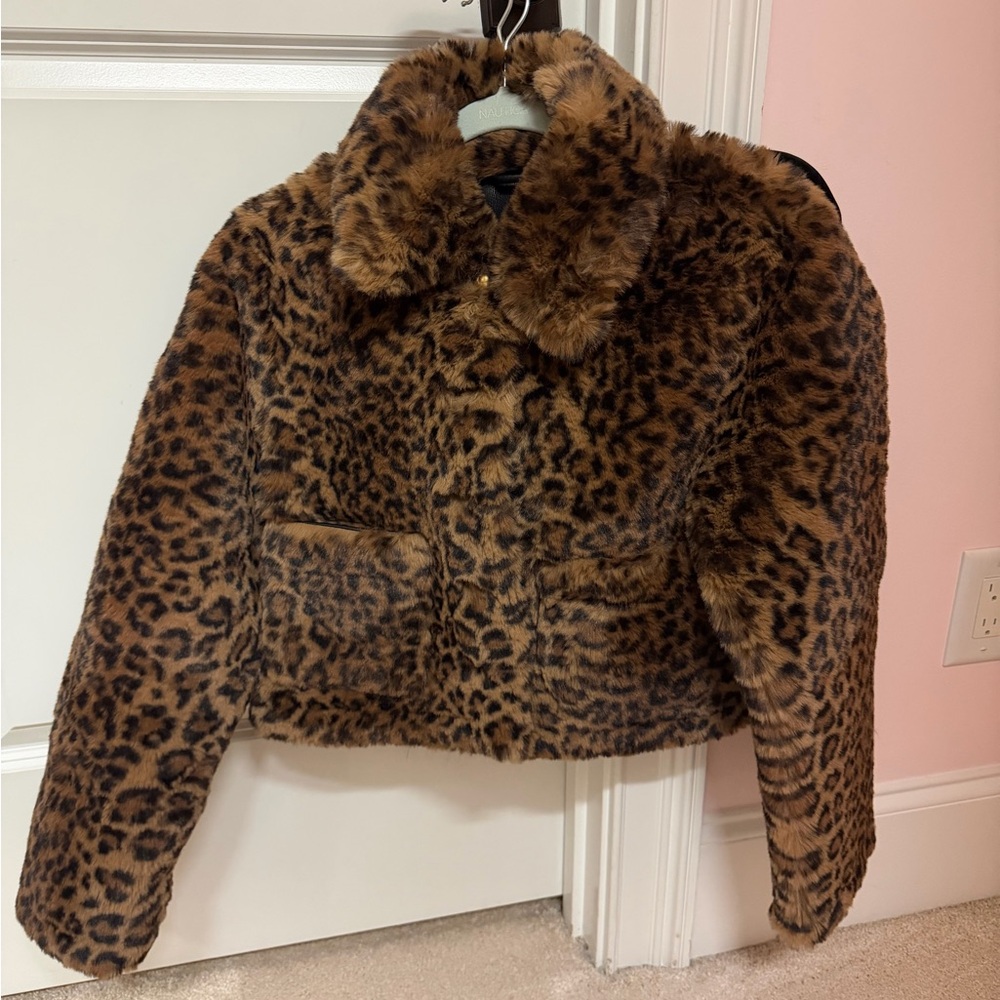 Maeve Brown Faux Fur Coat